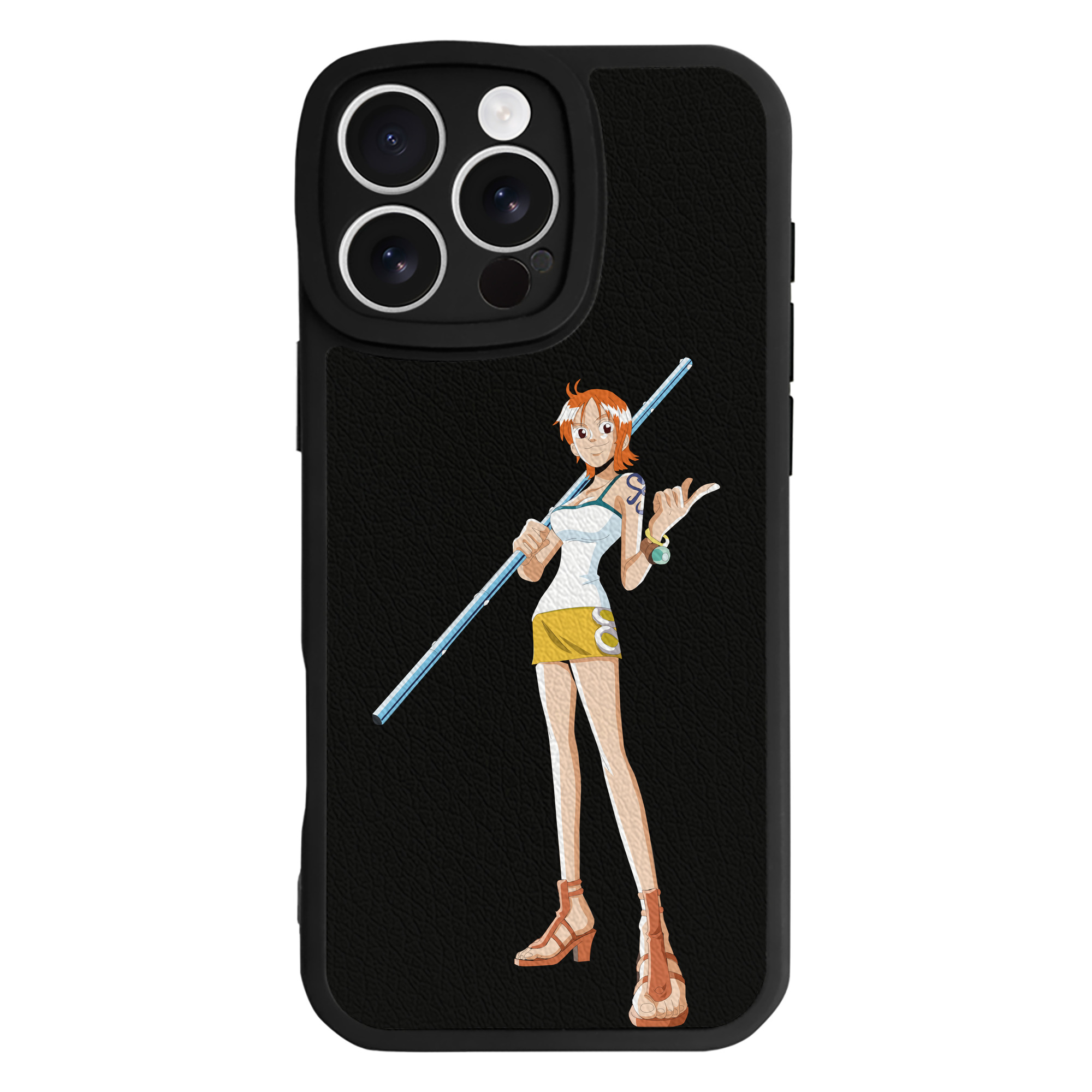 （画像用） ワンピース ナミ ONE PIECE Nami 【iPhone 16シリーズ対応】シリコンスマホケース（レザー調） 材質：シリコン